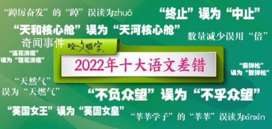 《咬文嚼字》公布年度十大語文差錯