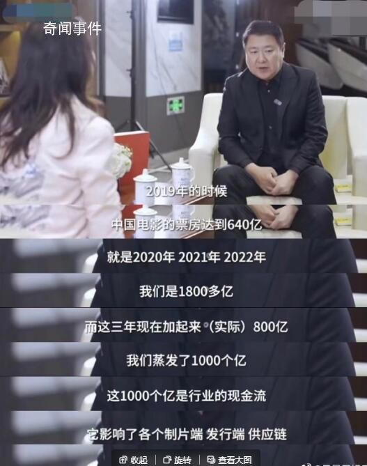 于冬稱電影業(yè)三年蒸發(fā)1000億票房 強(qiáng)調(diào)了票房蒸發(fā)對(duì)行業(yè)產(chǎn)生的巨大影響