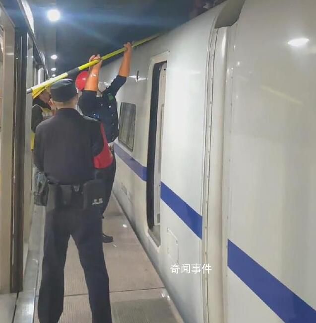 塑料膠帶飄掛高鐵接觸網逼停列車 已妥善處置
