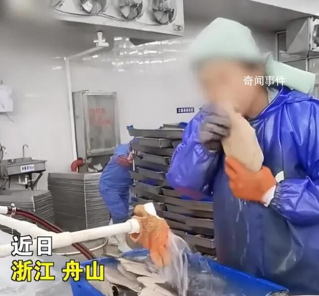 水產加工廠員工用牙給生魚剝皮 公司：用嘴撕魚皮的都是臨時工