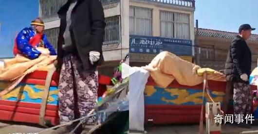 官方回應老人坐棺材給自己辦葬禮 當地沒有此類風俗會馬上去調查處理