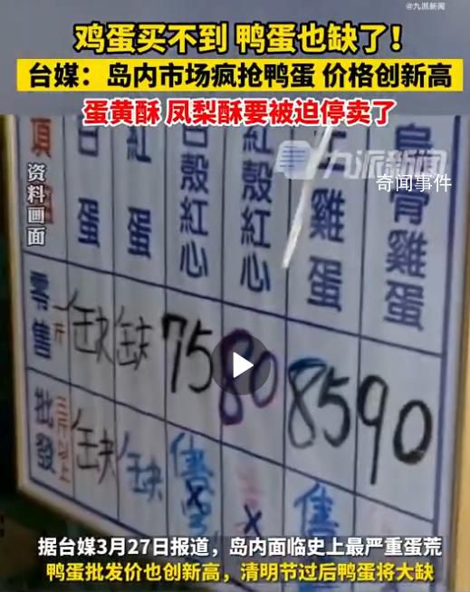 臺灣蛋黃酥鳳梨酥或將被迫停賣 島內面臨史上最嚴重蛋荒
