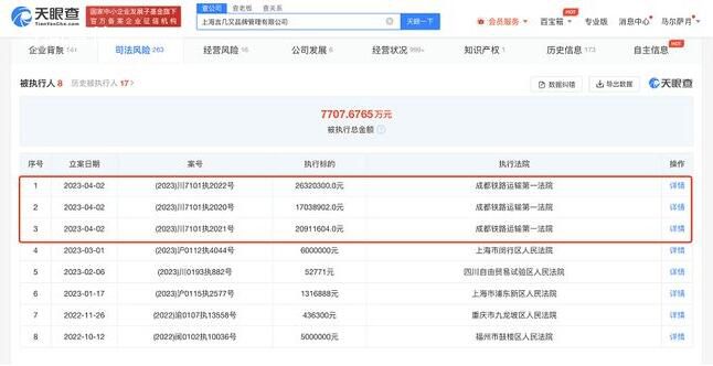 網紅書店言幾又被強制執行6400萬 執行法院均為成都鐵路運輸第一法院