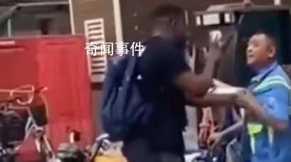 廣州一黑人街頭持刀揪住環(huán)衛(wèi)工 具體什么情況怎么回事