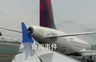 美聯航波音撞空客引乘客尖叫 最終取消了該趟航班