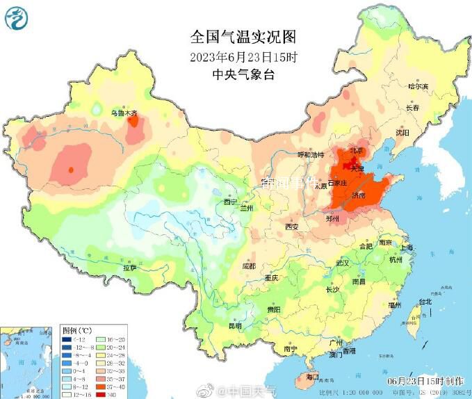 全國高溫榜前十門檻40.4℃ 你家熱成了啥顏色?