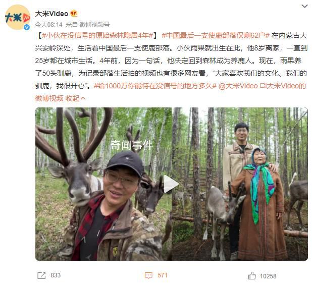 小伙在沒信號的原始森林隱居4年 成為養(yǎng)鹿人