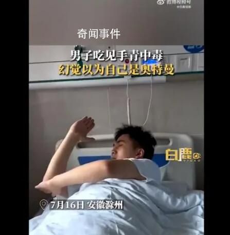 男子吃見手青中毒以為自己是奧特曼 自己中毒程度算輕微