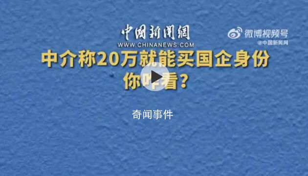中介稱20萬就能買國企身份 甚至只需刻個章就能成為國企