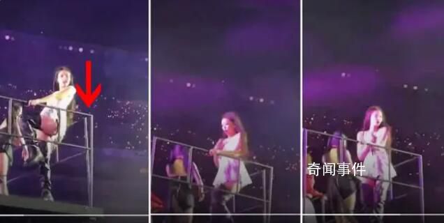 Jennie演唱會扶欄桿差點摔下去 實在是太危險了