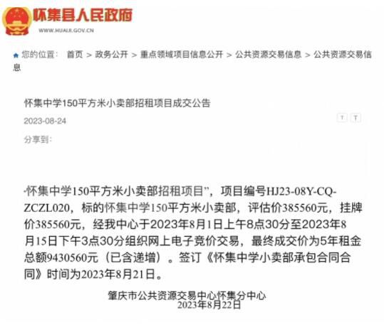 中學小賣部5年租金超900萬 小賣部正在重新裝修開學將投入使用