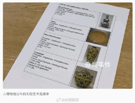 德國博物館中國明清時代瓷器被盜 價值超過100萬歐元