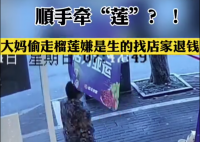 大媽偷走榴蓮嫌是生的找店家退錢 網友:給她一個小金人