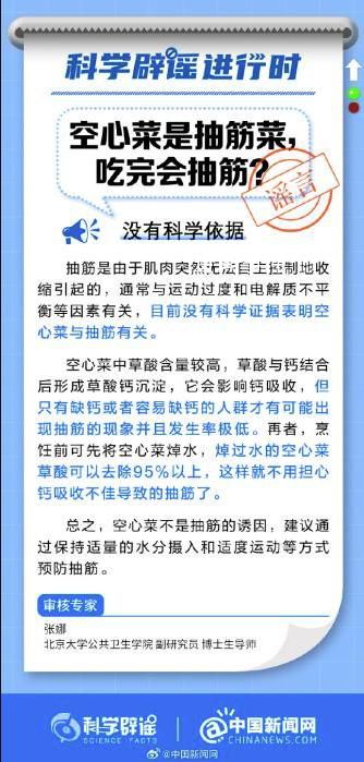空心菜是抽筋菜吃完會(huì)抽筋?謠言