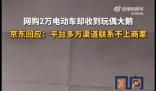 男子網購2萬元電動車收到玩偶大鵝 引起了廣泛關注