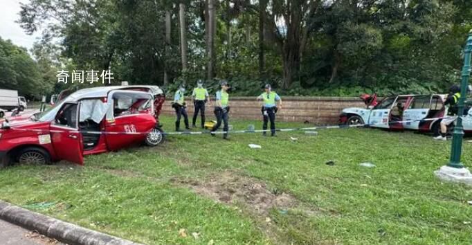 香港迪士尼兩輛的士相撞致1死 造成5人受傷