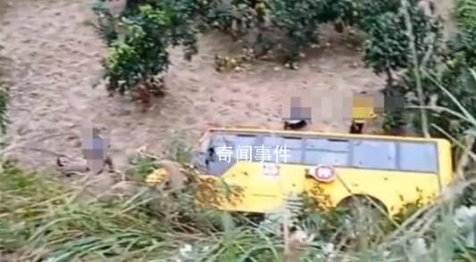 湖南一校車墜下山坡 有學生受傷