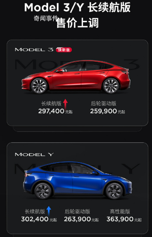 特斯拉宣布漲價了 ModelY長續航版漲價2500元