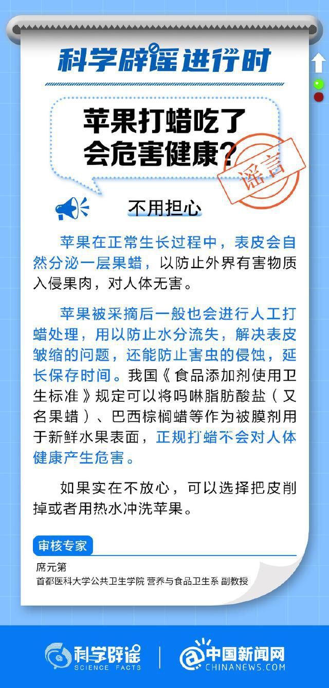蘋果打蠟吃了會危害健康?