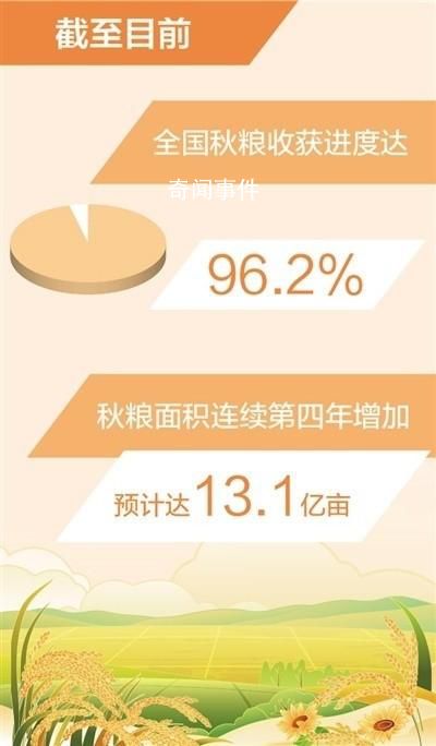 全國秋糧收獲過九成半 基本實現豐收到手