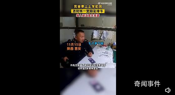 8歲娃沒上學睡樹林里民警找了一上午