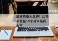 比特幣漲至18個月來最高水平 市場參與者預期未來將有更多的增長