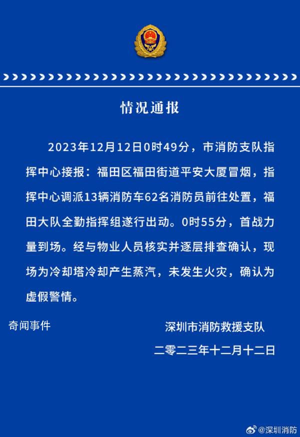 深圳平安大廈冒煙著火?假的