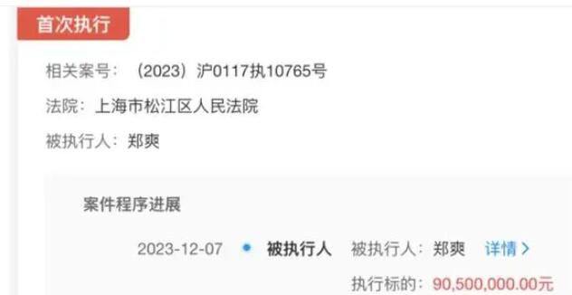 鄭爽被強(qiáng)制執(zhí)行9050萬 因代孕和偷逃稅被封殺致電視劇無法上線