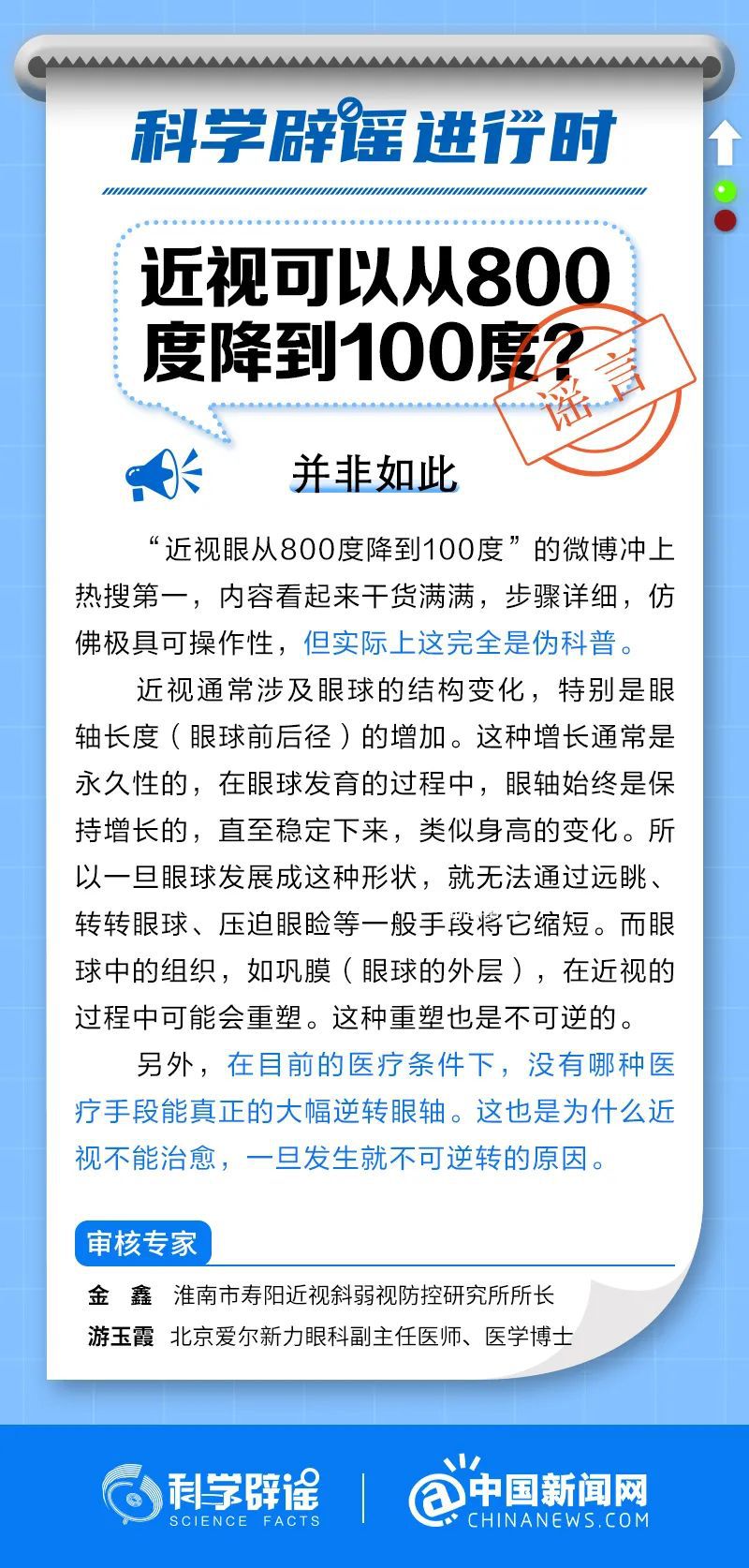 近視可從800度降到100度?絕大多數視頻都是偽科普